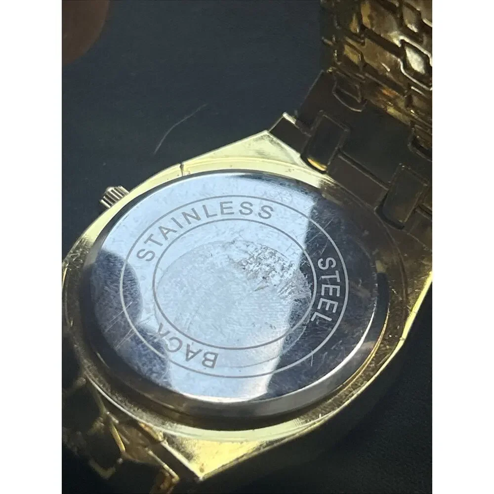 Iced Out Gold Tone Men’s Quartz Watch